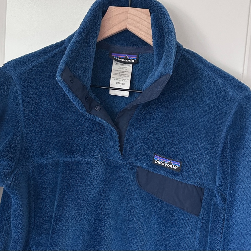Patagonia Womens Small Re-Tool Snap T Fleece Blue Pullover Polartec Jacket - Picture 3 of 6
